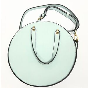 New York & Company Light Blue Round Crossbody Bag